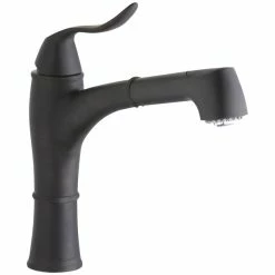 Elkay LKEC1041RB Explore Deck Mount Oil-Rubbed Bronze Bar Faucet With Pull-Out Spray Head, Lever Handle, And Hi / Mid-Rise Base Options