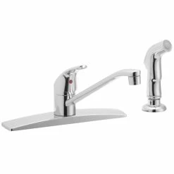 Elkay LK2478CR Everyday Deck Mount Chrome Kitchen Faucet With Lever Handle, Side Spray Head, And Three Hole Deck Plate