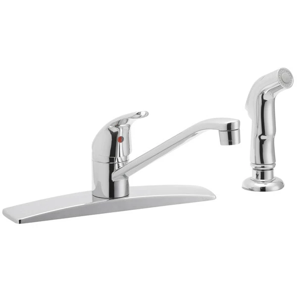 Elkay LK2478CR Everyday Deck Mount Chrome Kitchen Faucet With Lever Handle, Side Spray Head, And Three Hole Deck Plate