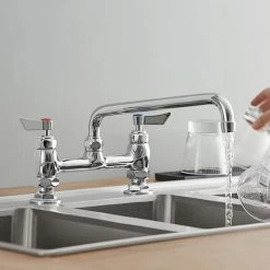 Waterloo Deck-Mounted Faucet With 8" Centers And 12" Swing Spout
