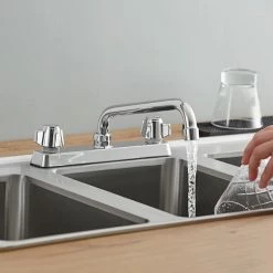 Regency Plumbing & Hardware Regency Deck Mount Faucet With 10" Swing Spout And 8" Centers