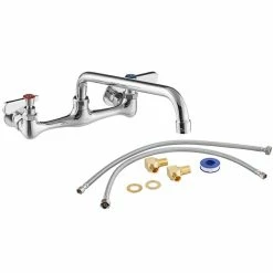 Regency Plumbing & Hardware Regency Wall Mount Faucet With 12" Swing Spout, 8" Centers, And Install Kit