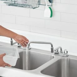 Regency Plumbing & Hardware Regency Deck Mount Faucet With 18" Double-Jointed Spout And 4" Centers