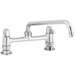 T&S Brass And Bronze Works Equip By T&S 5F-8DLX14 Deck Mount Swivel Base Mixing Faucet With 14 1/8" Swing Nozzle And 8" Centers - ADA Compliant