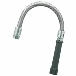 T&S Brass And Bronze Works T&S B-0018-H 18" Stainless Steel Flex Hose Assembly With Handle And Rubber Liner