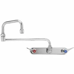 T&S Brass And Bronze Works T&S B-1137 Wall Mounted Workboard Faucet With 8" Centers - 18" Double Jointed Swing Nozzle