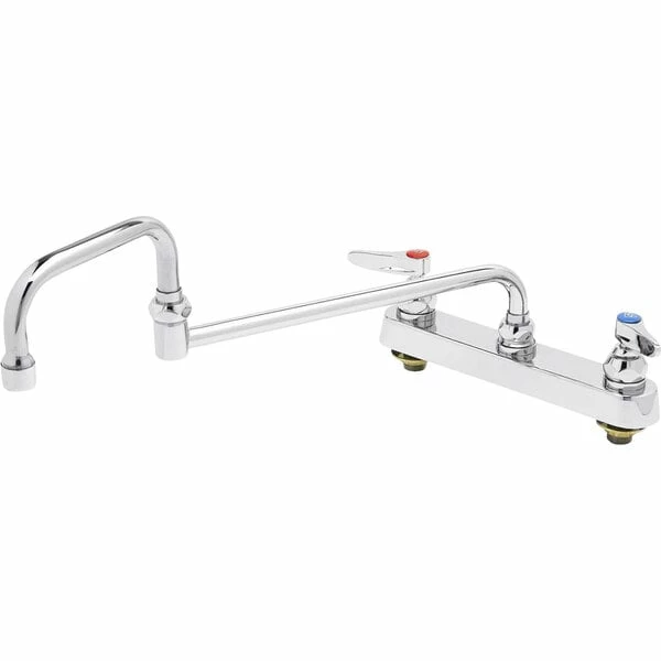 T&S Brass And Bronze Works T&S B-1132 Deck Mounted Workboard Faucet With 8" Centers - 18" Double Jointed Swing Nozzle