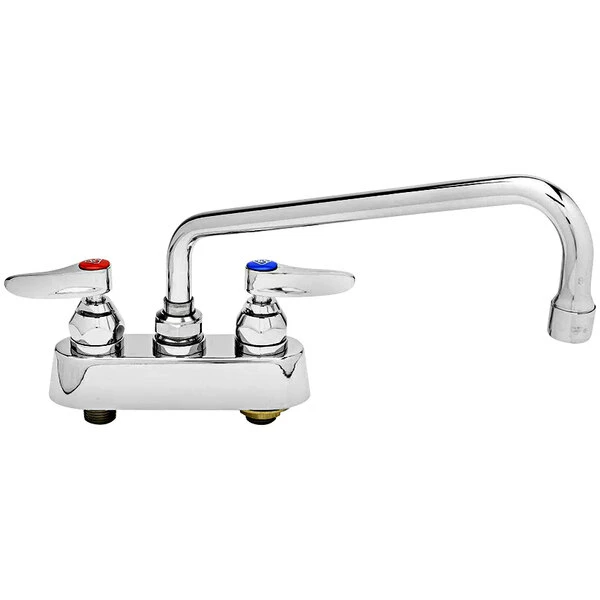 T&S Brass And Bronze Works T&S B-1113 Deck Mounted Workboard Faucet With 4" Centers - 12" Swing Nozzle