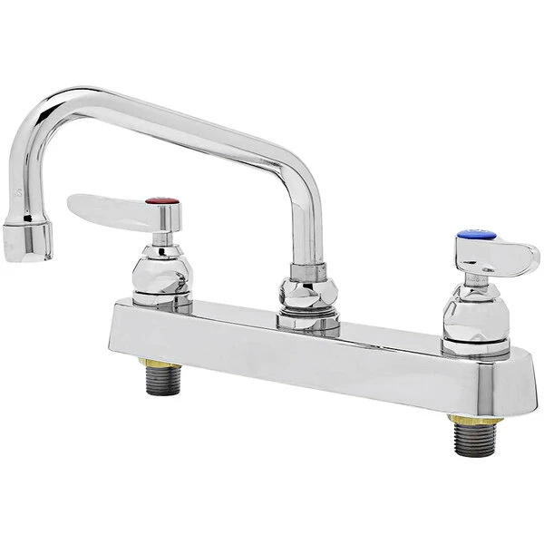 T&S Brass And Bronze Works T&S B-1120 Deck Mounted Workboard Faucet With 8" Centers - 6" Swing Nozzle