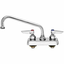 T&S Brass And Bronze Works T&S B-2391 Deck Mounted Workboard Faucet With 14" Swing Nozzle, 4" Centers, 2.2 GPM Aerator, Eterna Cartridges, And Lever Handles