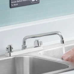 Regency Plumbing & Hardware Regency Deck Mount Faucet With 12" Swing Spout And 8" Centers