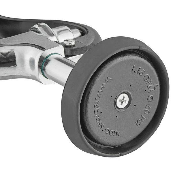 T&S Brass And Bronze Works Equip By T&S 5PR-8W12 Wall Mounted 35 3/4" High Pre-Rinse Faucet With 8" Adjustable Centers, 44" Hose, 12" Add-On Faucet, And 6" Wall Bracket - Image 5