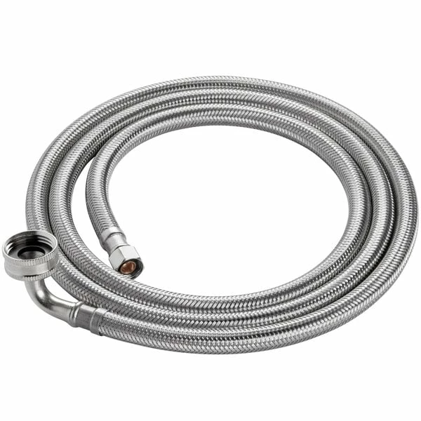 Assure Parts EF-DC-38CHBL-60 60" Stainless Steel Braided Dishwasher Connector With 3/8" Compression X 3/4" Garden Hose Elbow
