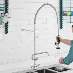Regency Plumbing & Hardware Regency 1.15 GPM Deck Mount Pre-Rinse Faucet With 12" Add-On Faucet And Single Base