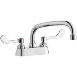 Elkay LK406AT08T4 Deck Mount Faucet With 4" Centers, 8" Arc Tube Swing Spout, 1.5 GPM Aerator, And 4" Wristblade Handles
