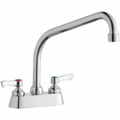 Elkay LK406HA10L2 Deck Mount Faucet With 4" Centers, 10" High Arc Swing Spout, 1.5 GPM Aerator, And 2" Lever Handles