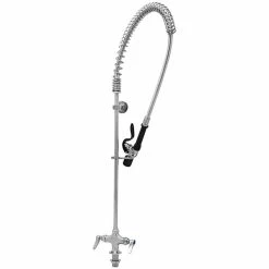 Eversteel By T&S S-0113-BJ Stainless Steel Single Hole Base Deck Mount Mixing Faucet And Pre-Rinse Unit With 1.07 GPM Spray Valve