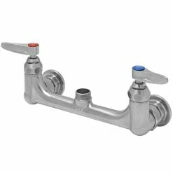 T&S Brass And Bronze Works Eversteel By T&S S-0230-LN Stainless Steel Wall Mount Double Pantry Faucet Swivel Base