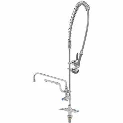 T&S Brass And Bronze Works T&S B-0113-U12-CR-B Ultrarinse Single Hole Deck Mount Faucet With 12" Swing Nozzle And Pre-Rinse Unit With 1.15 GPM Spray Valve