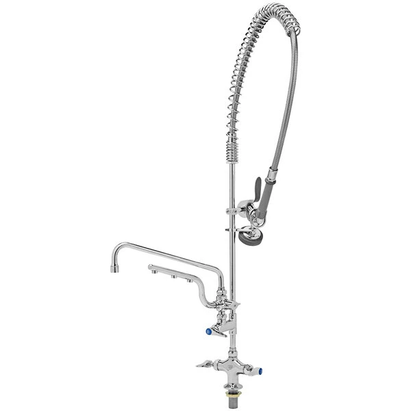 T&S Brass And Bronze Works T&S B-0113-U12-CR-B Ultrarinse Single Hole Deck Mount Faucet With 12" Swing Nozzle And Pre-Rinse Unit With 1.15 GPM Spray Valve