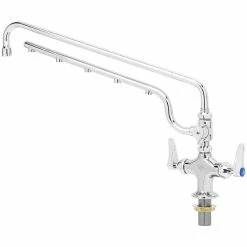 T&S Brass And Bronze Works T&S B-0200-U18-CR Ultrarinse Single Hole Deck Mount Mixing Faucet With 18" Swing Nozzle And 16" 1.5 GPM Sprayer Arm