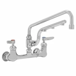 T&S Brass And Bronze Works T&S B-0231-U12-CR Ultrarinse 8" Wall Mount Mixing Faucet With 12" Swing Nozzle And 10" 1.5 GPM Sprayer Arm