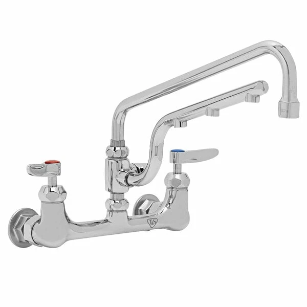 T&S Brass And Bronze Works T&S B-0231-U12-CR Ultrarinse 8" Wall Mount Mixing Faucet With 12" Swing Nozzle And 10" 1.5 GPM Sprayer Arm