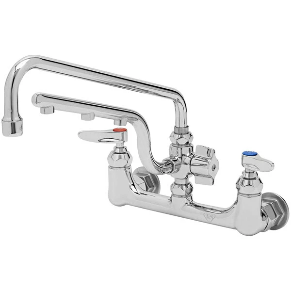 T&S Brass And Bronze Works T&S B-0231-U12 Ultrarinse 8" Wall Mount Mixing Faucet With 12" Swing Nozzle And 10" 1.5 GPM Sprayer Arm