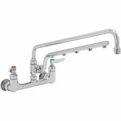 T&S Brass And Bronze Works T&S B-0230-U18 Ultrarinse 8" Wall Mount Mixing Faucet With 18" Swing Nozzle And 16" 1.5 GPM Sprayer Arm