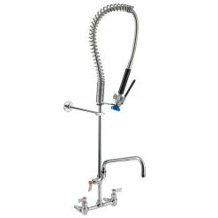 Fisher 48917 Backsplash Mounted Pre-Rinse Faucet With Wall Bracket And 8" Centers - 12" Swing Spout