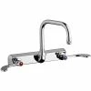 Chicago Faucet Company Chicago Faucets W8W-DB6AE1-317ABCP Wall-Mounted Manual Sink Faucet With 6 1/4" Double-Bend Spout And Full Flow Quixtop Outlet