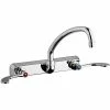 Chicago Faucet Company Chicago Faucets W8W-L9E35-317ABCP Wall-Mounted Manual Sink Faucet With 9 1/2" L-Type Swing Spout And 1.5 GPM Pressure Compensating Softflo Aerator