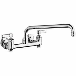Chicago Faucet Company Chicago Faucets 640-L12E35-369YAB 1.5 GPM Wall-Mounted Faucet With Adjustable Centers, 12" L-Type Swing Spout, And 2 3/8" Lever Handles