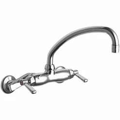 Chicago Faucet Company Chicago Faucets 445-L9ABCP 2.2 GPM Wall-Mounted Faucet With Adjustable Centers And 9 1/2" L-Type Swing Spout