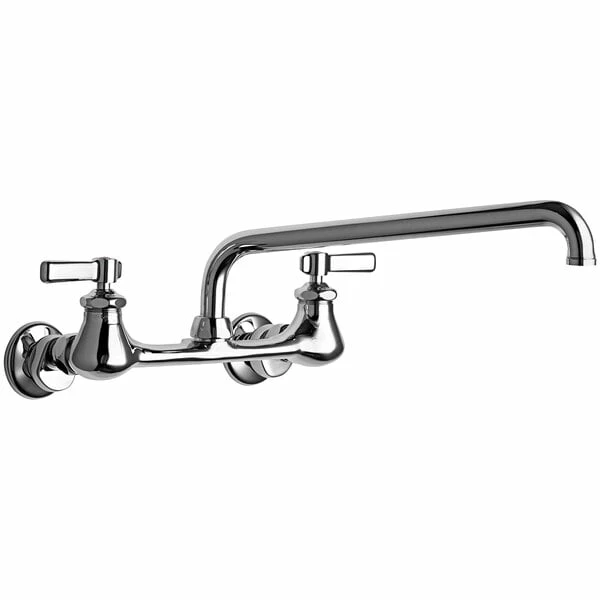 Chicago Faucet Company Chicago Faucets 540-LDL12HFAB Wall-Mounted Faucet With 8" Centers And 12" L-Type Swing Spout