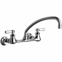 Chicago Faucet Company Chicago Faucets 540-LDL9ABCP 2.2 GPM Wall-Mounted Faucet With Adjustable Centers And 9 1/2" L-Type Swing Spout