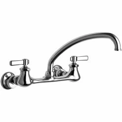 Chicago Faucet Company Chicago Faucets 540-LDL9HFAB Wall-Mounted Faucet With 8" Centers And 9 1/2" L-Type Swing Spout