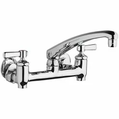 Chicago Faucet Company Chicago Faucets 640-L8E35-369YAB 1.5 GPM Wall-Mounted Faucet With Adjustable Centers, 8" L-Type Swing Spout, And 2 3/8" Lever Handles