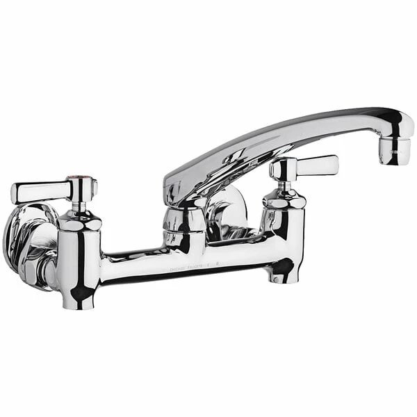 Chicago Faucet Company Chicago Faucets 640-L8E35-369YAB 1.5 GPM Wall-Mounted Faucet With Adjustable Centers, 8" L-Type Swing Spout, And 2 3/8" Lever Handles