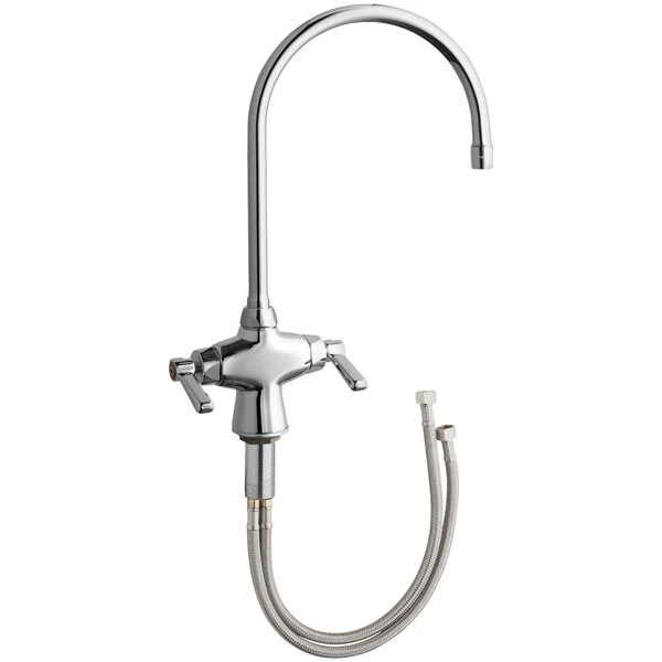 Chicago Faucet Company Chicago Faucets 50-GN8AE35ABCP Deck-Mounted Faucet With 8" Rigid / Swing Gooseneck Spout
