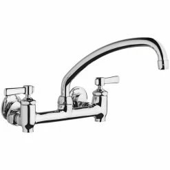 Chicago Faucet Company Chicago Faucets 640-L9E35-369YAB 1.5 GPM Wall-Mounted Faucet With Adjustable Centers, 9 1/2" L-Type Swing Spout, And 2 3/8" Lever Handles