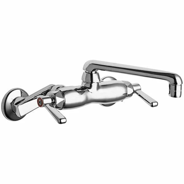 Chicago Faucet Company Chicago Faucets 445-HCABCP 2.2 GPM Wall-Mounted Faucet With Adjustable Centers And 6" S-Type Swing Spout