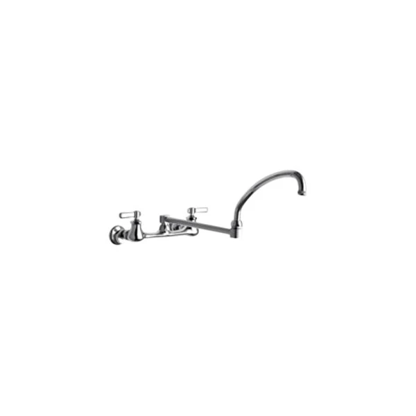 Chicago Faucet Company Chicago Faucets 540-LDDJ26ABCP Wall-Mounted Faucet With Adjustable Centers, 26" Double-Jointed Swing Spout, And Quixtop Outlet