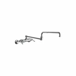 Chicago Faucet Company Chicago Faucets 445-DJ24ABCP Wall-Mounted Faucet With Adjustable Centers And 24" Double-Jointed Swing Spout