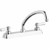 Chicago Faucet Company Chicago Faucets W8D-L9E1-369ABCP Deck-Mounted Faucet With 8" Fixed Centers, 9 1/2" L-Type Swing Spout, And 2 3/8" Lever Handles