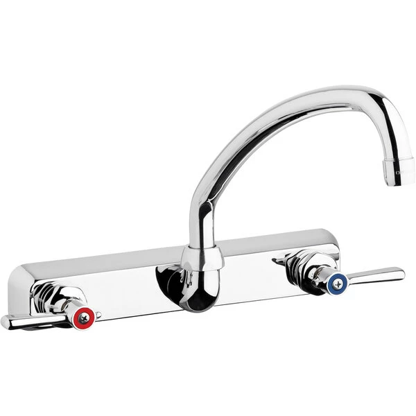 Chicago Faucet Company Chicago Faucets W8W-L9E35-369ABCP 1.5 GPM Wall-Mounted Faucet With 8" Fixed Centers And 9 1/2" L-Type Swing Spout