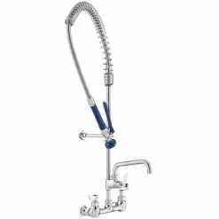 Waterloo 1.15 GPM Wall-Mounted Pre-Rinse Faucet With 8" Centers And 6" Add-On Faucet