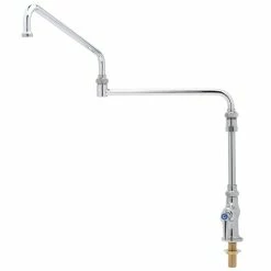 T&S Brass And Bronze Works T&S B-0319-04 Single Hole Deck Mount Single Pantry Mixing Faucet With Single Supply, 24" Double Joint Nozzle, 7 5/8" Extension, And Eterna Cartridges