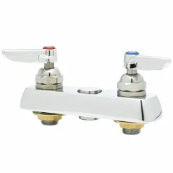 T&S Brass And Bronze Works T&S B-0534 Deck Mount Workboard Faucet Base With 4" Centers, Lever Handles, And Tailpieces