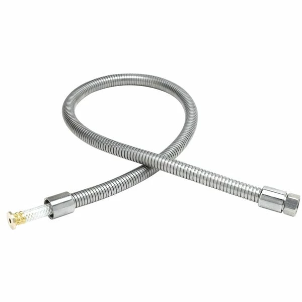 T&S Brass And Bronze Works T&S B-0040-H2A 34 5/8" Stainless Steel Flex Hose With Small Handle And Polyurethane Liner